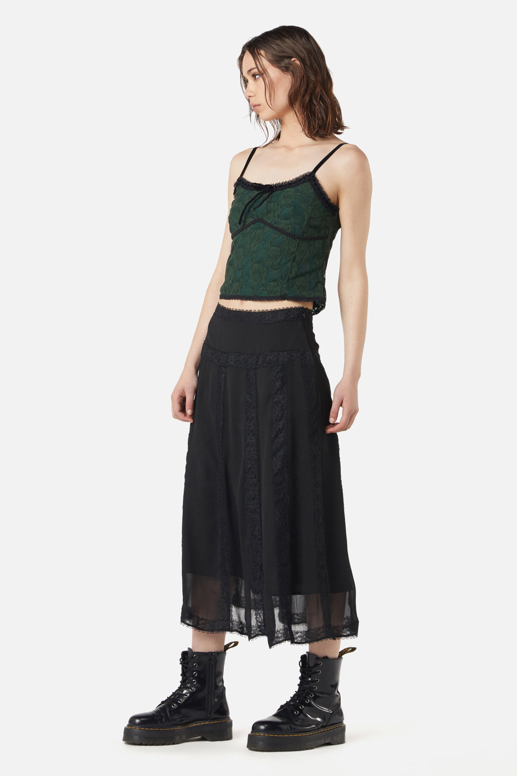 Dangerfield - The Manor Lace Tank - green