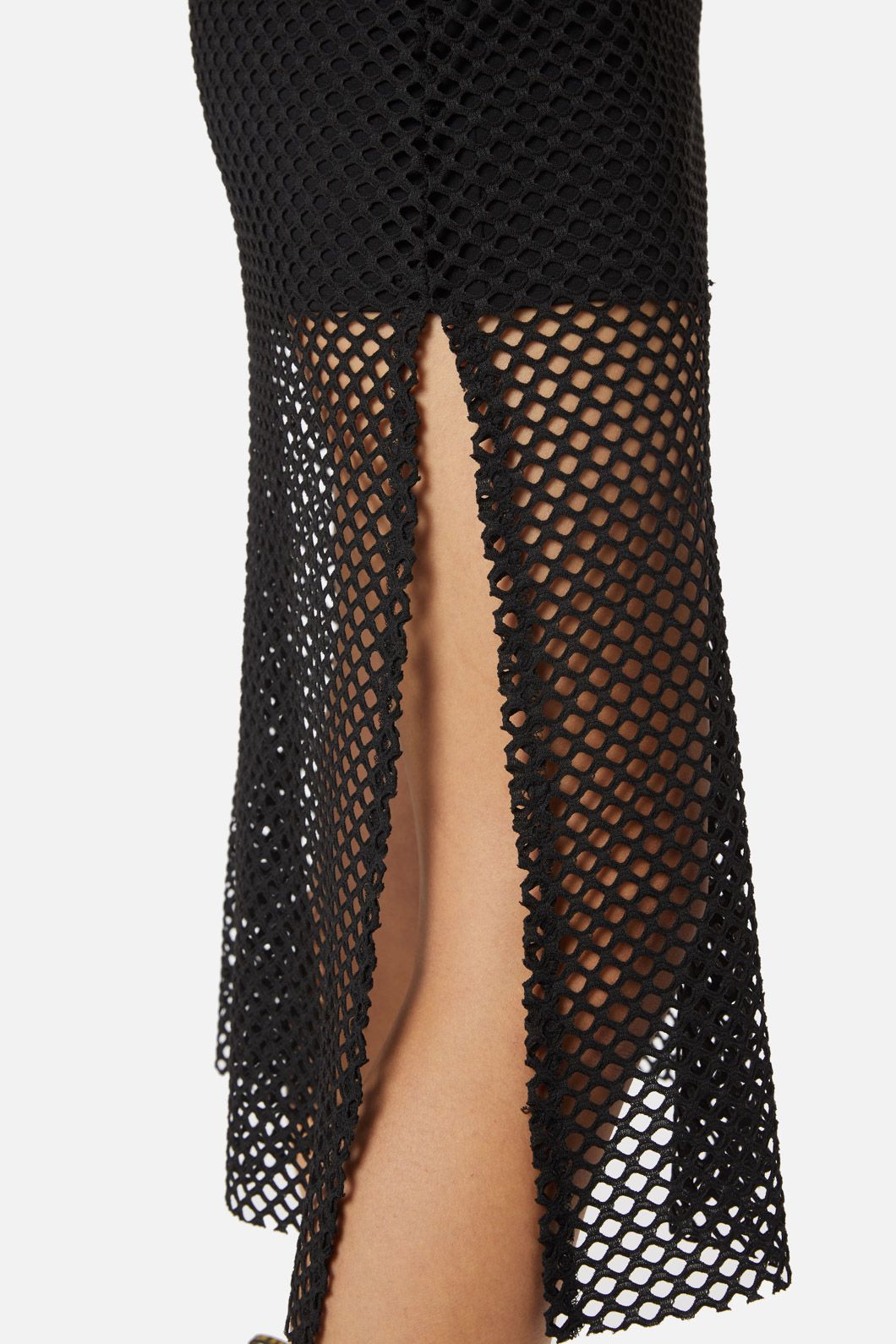 Dangerfield - Wounded Wide Mesh Midi Dress - black