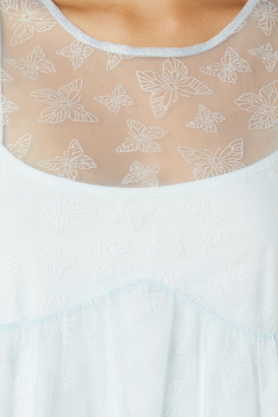 Dangerfield - Butterflies On The Wall Mesh Dress - blue