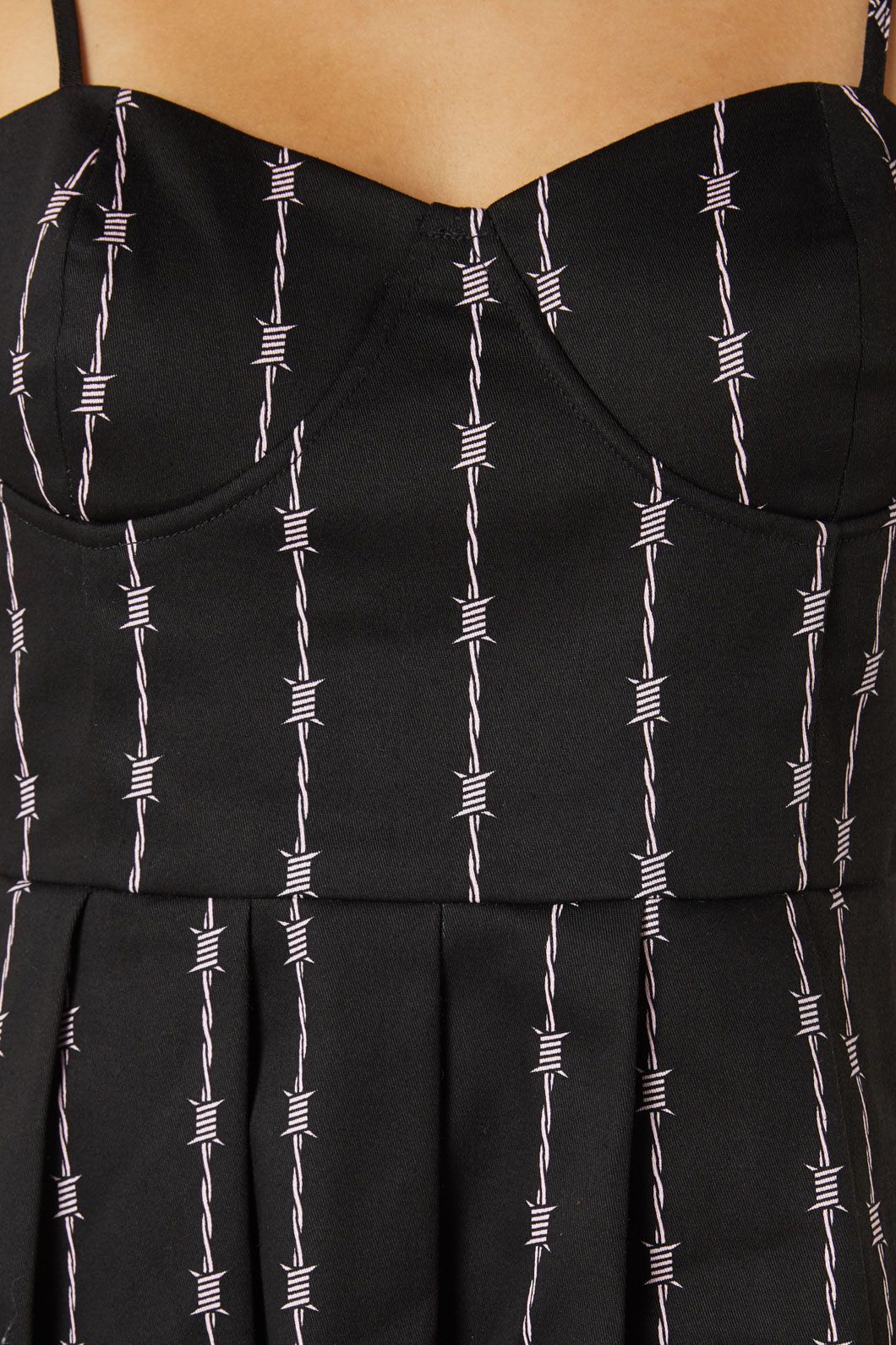 Dangerfield - Barb Wire Bustier Pleated Dress - black
