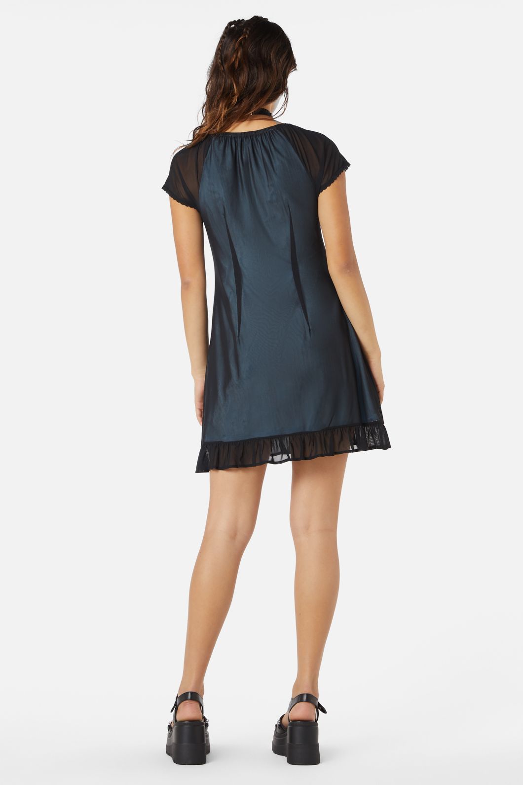 Dangerfield - Confess Mesh Mini Dress - black-blue