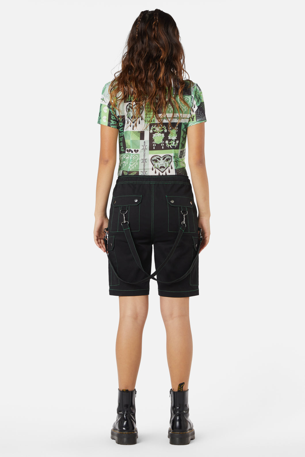 Dangerfield - The End Contrast Stitch Drill Short - black