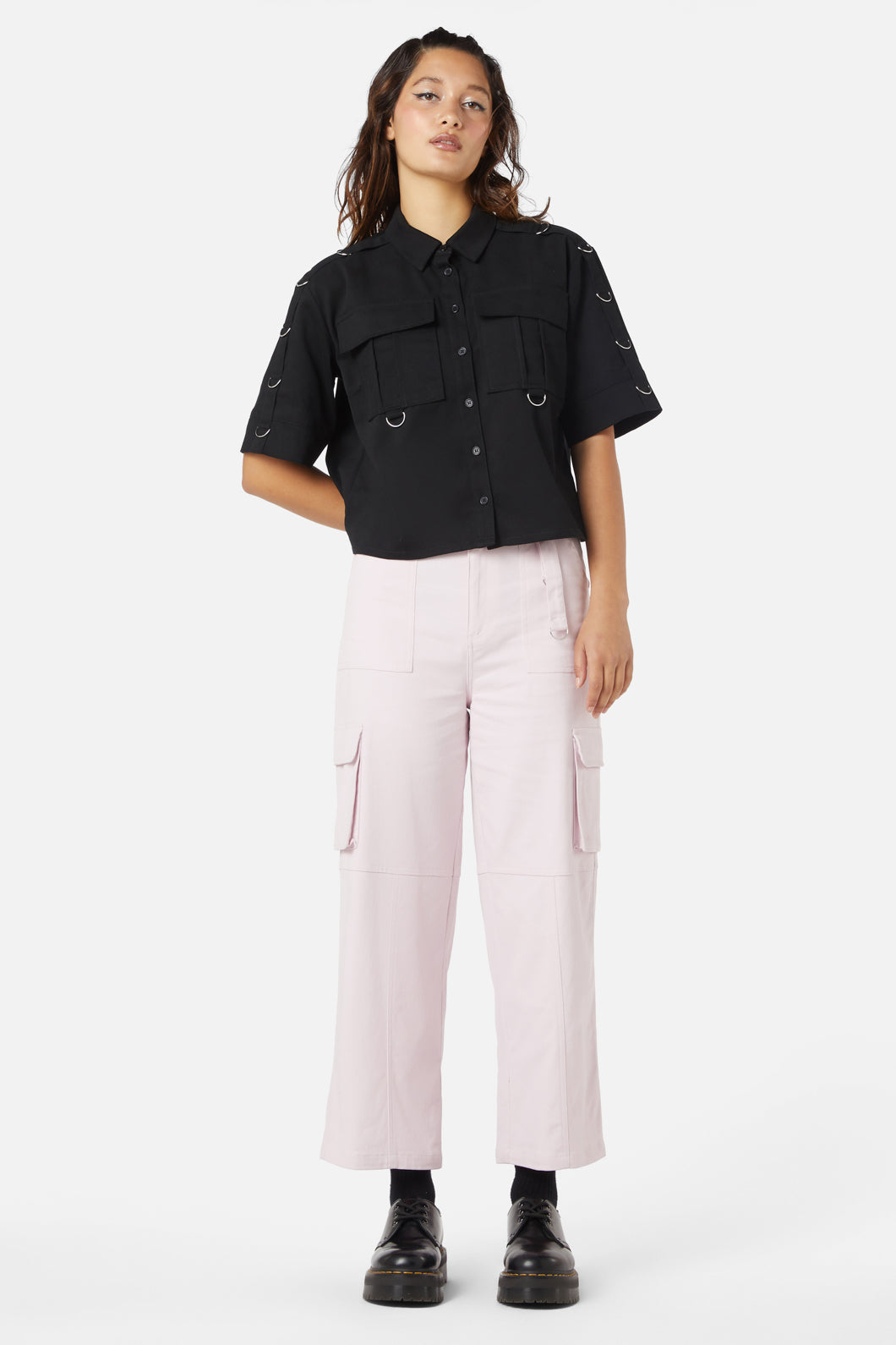 Dangerfield - Jagger O-Ring Crop Blouse - black