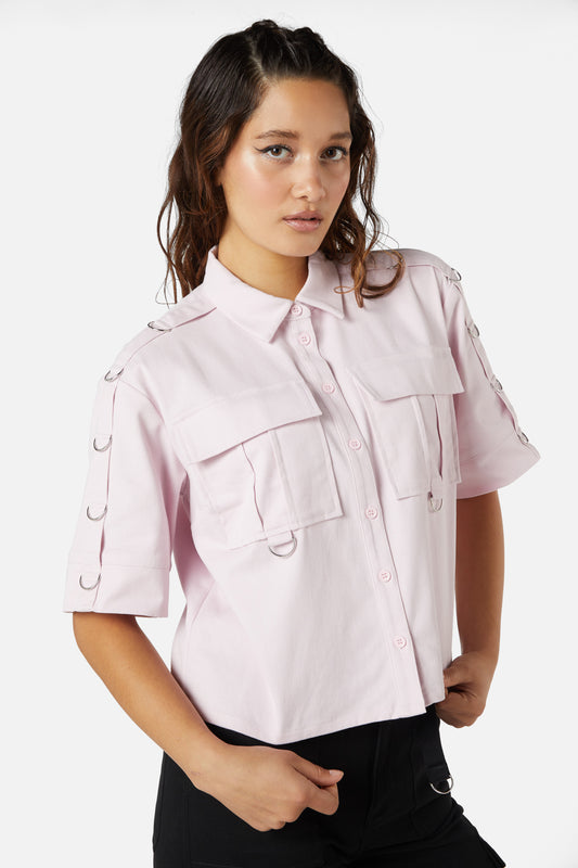 Dangerfield - Jagger O-Ring Crop Blouse - pink
