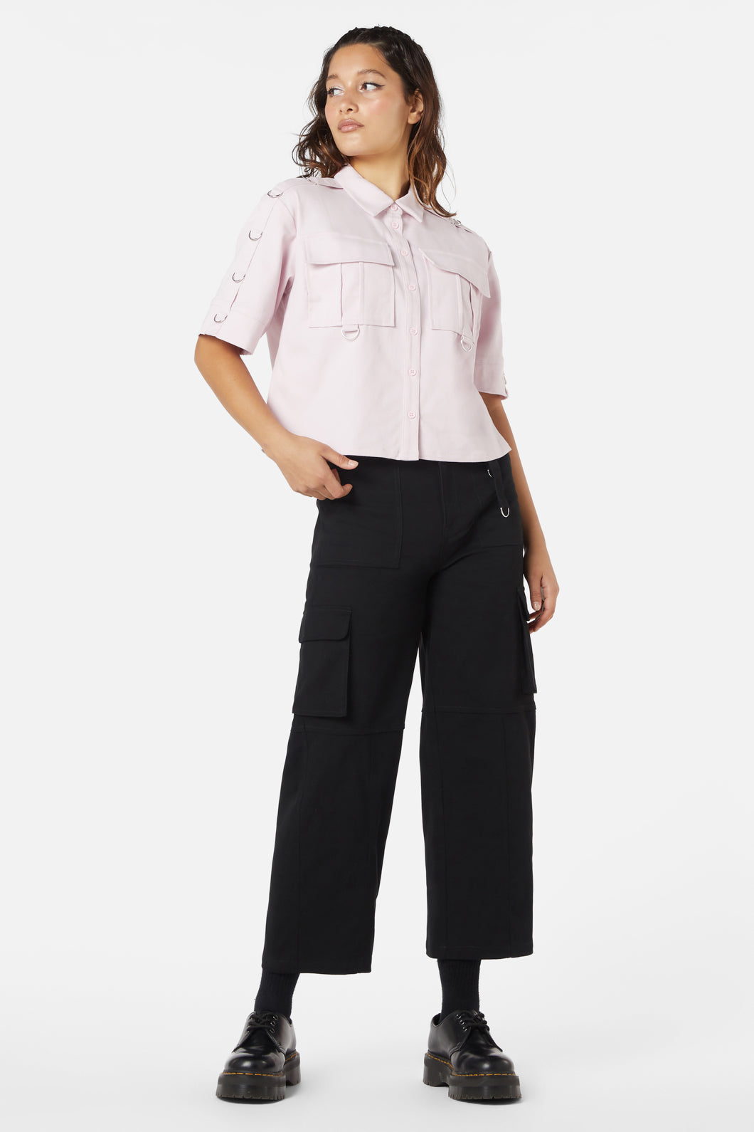 Dangerfield - Jagger O-Ring Crop Blouse - pink