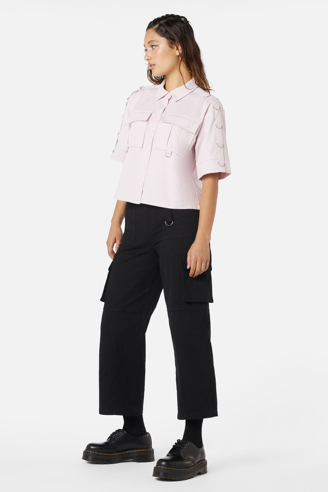 Dangerfield - Jagger O-Ring Crop Blouse - pink