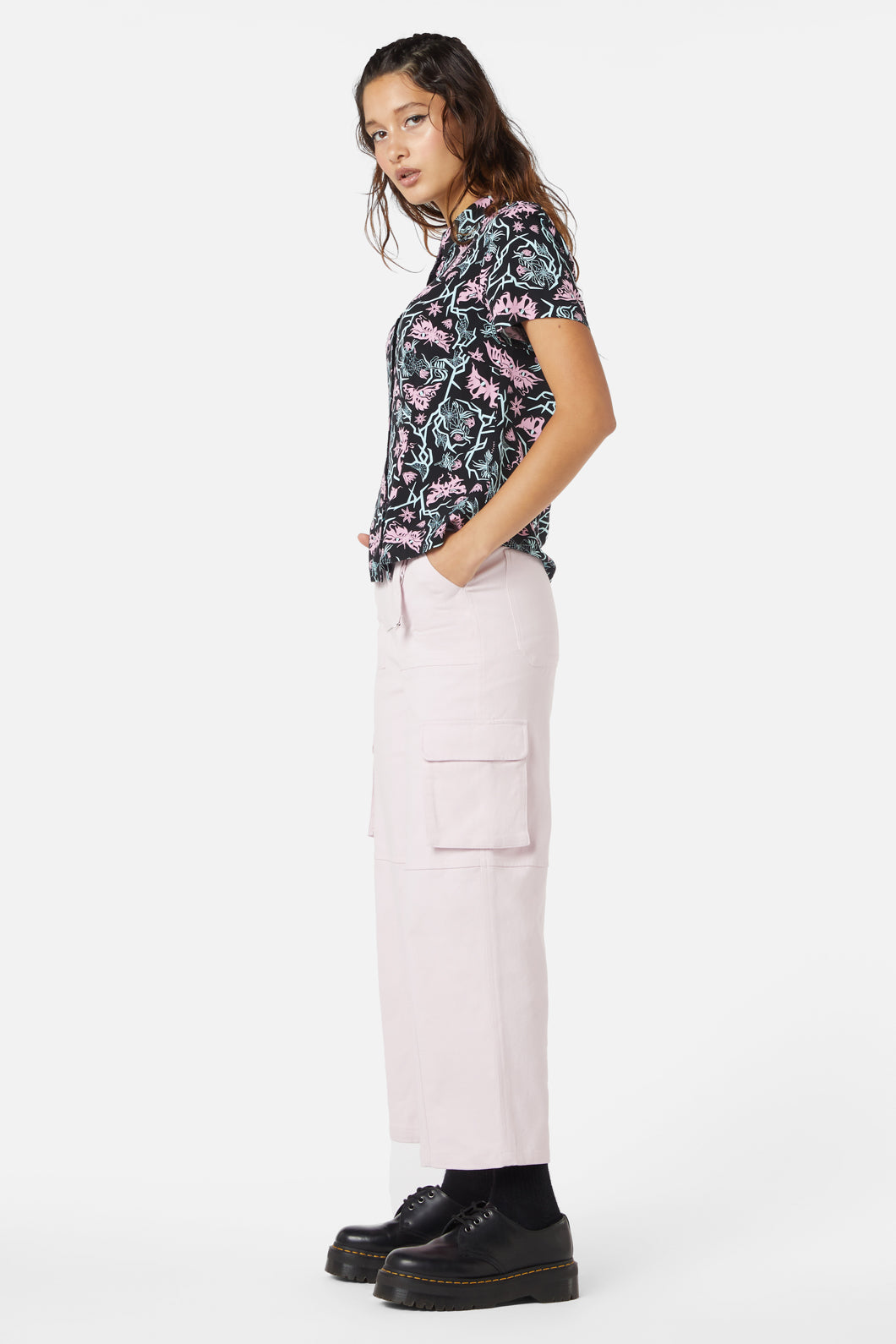 Dangerfield - To The Butterflies Printed Blouse - black-pink-blue