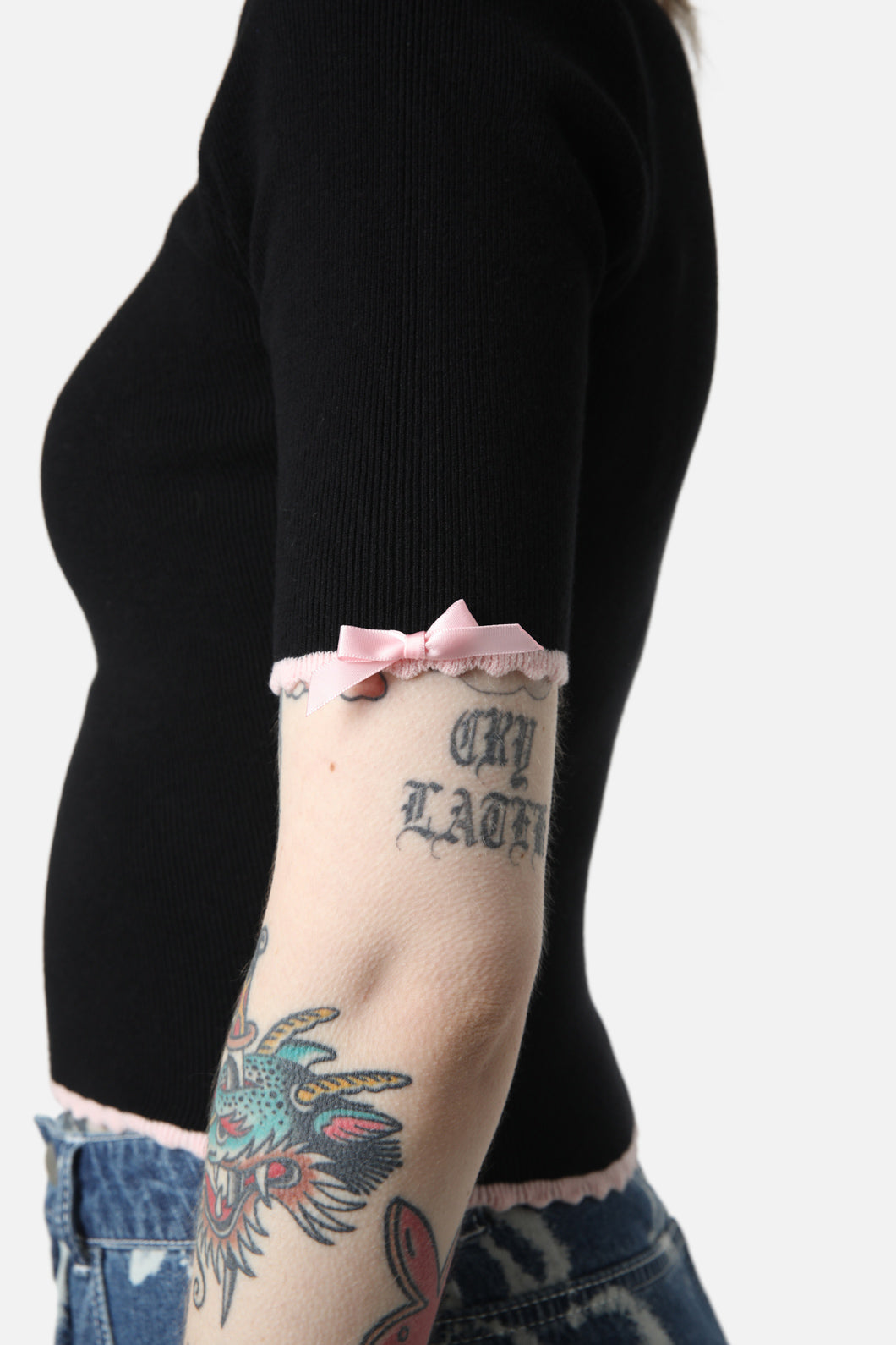 Dangerfield - Ammabelle Knit Bow Top - black