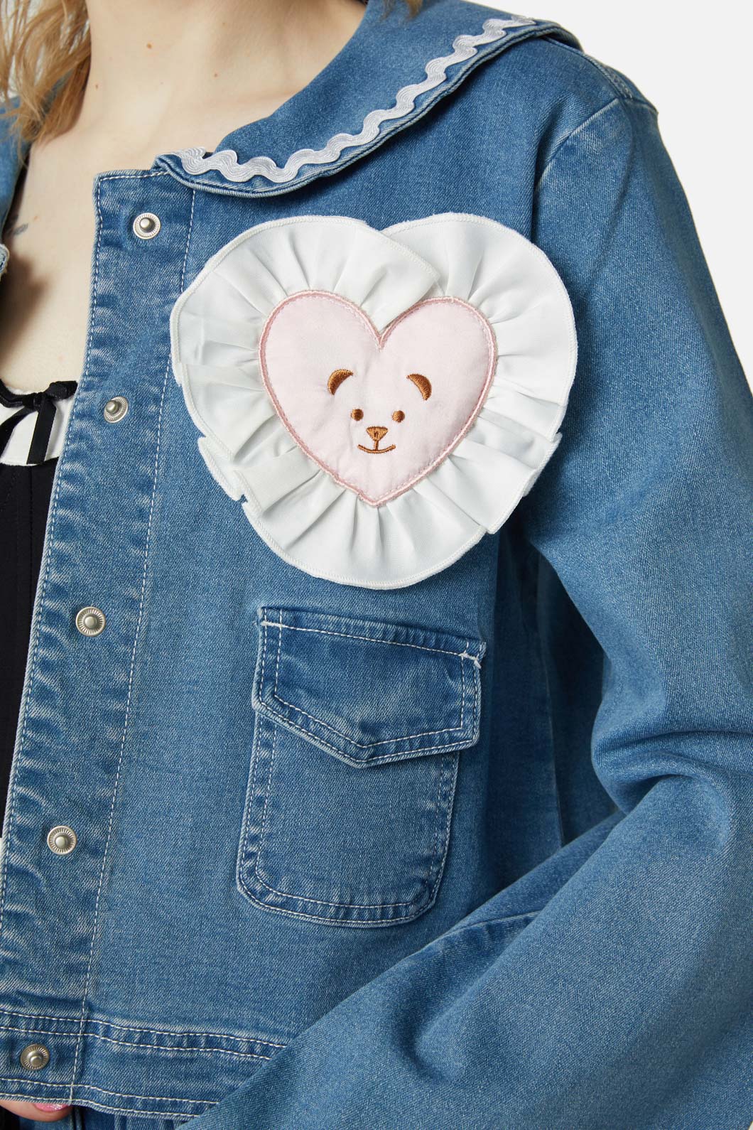 Dangerfield - Sailor Teddy Denim Jacket - denim-blue