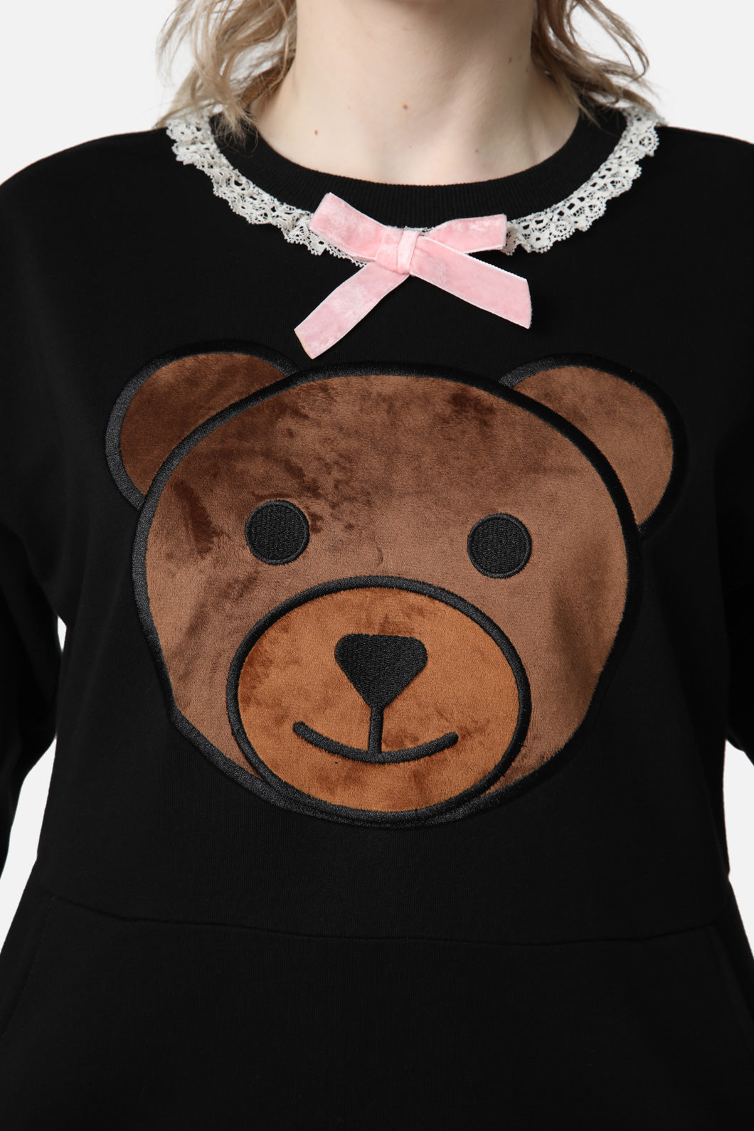 Dangerfield - Teddy Lace Jersey Dress - black