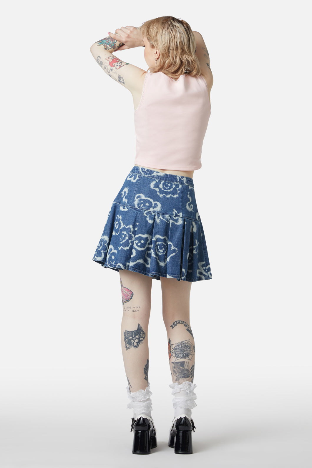 Dangerfield - White Out Denim Skirt - denim-blue