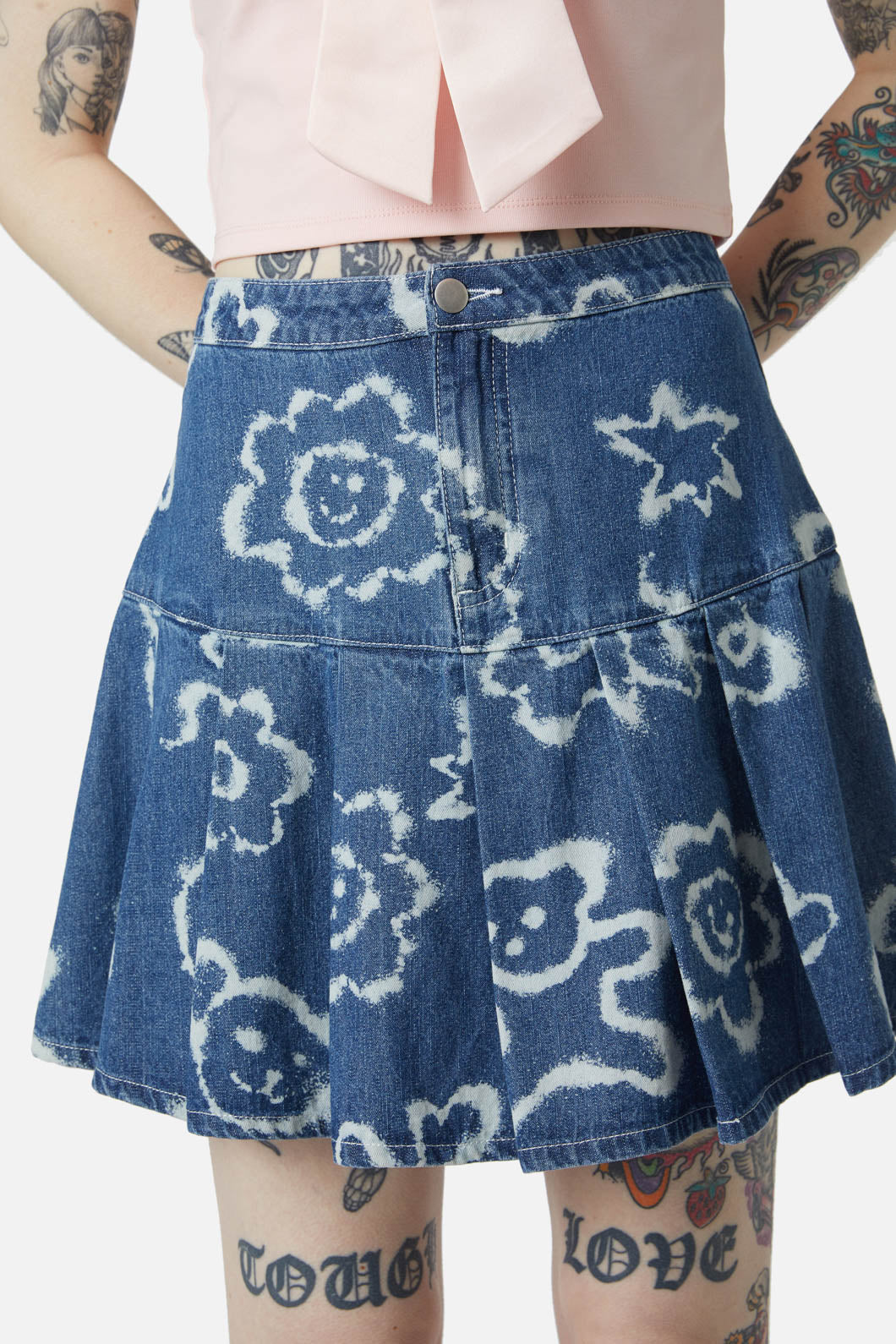 Dangerfield - White Out Denim Skirt - denim-blue