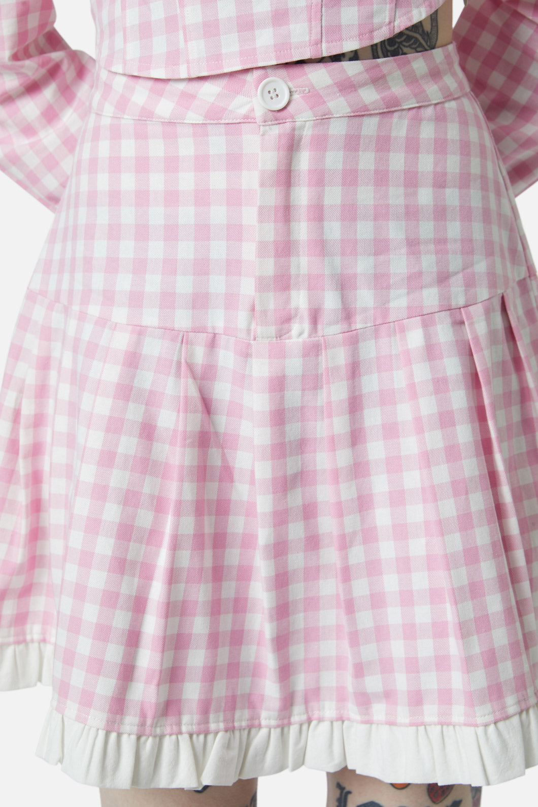 Dangerfield - Picnic Party Pleated Skirt - pink