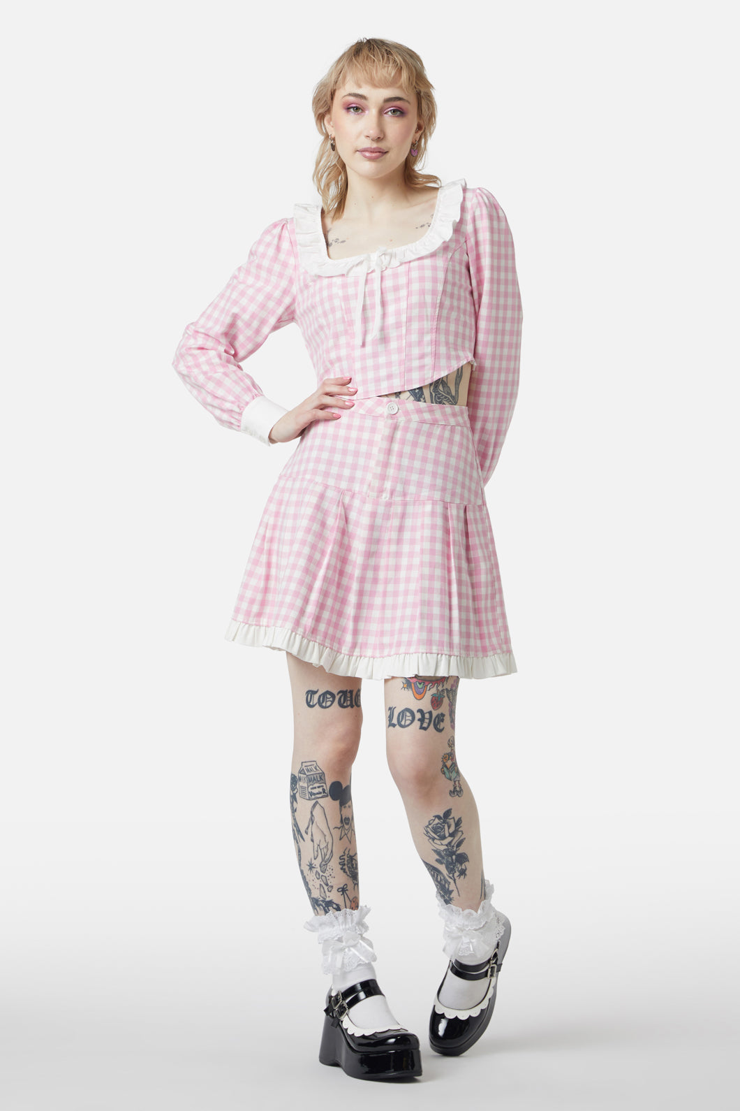 Dangerfield - Picnic Party Corset Blouse - pink