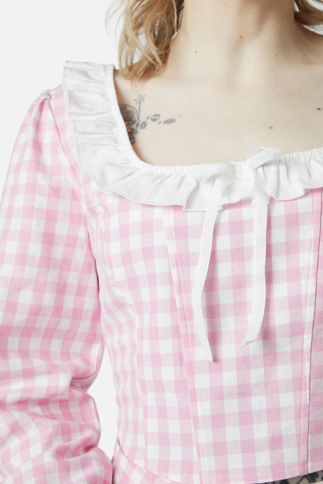 Dangerfield - Picnic Party Corset Blouse - pink
