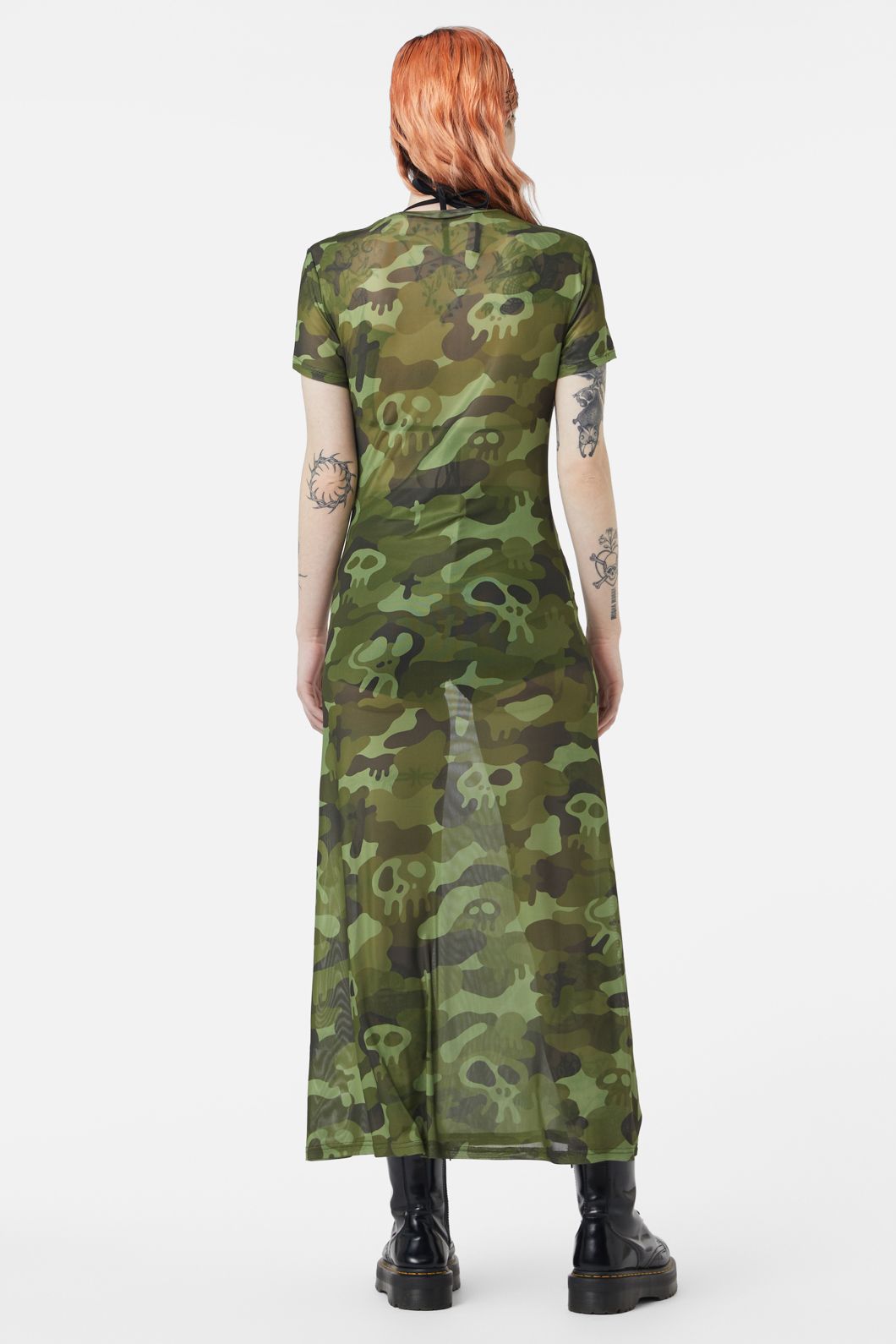 Dangerfield - Nook Of The Garden Camo Mesh Dress - green