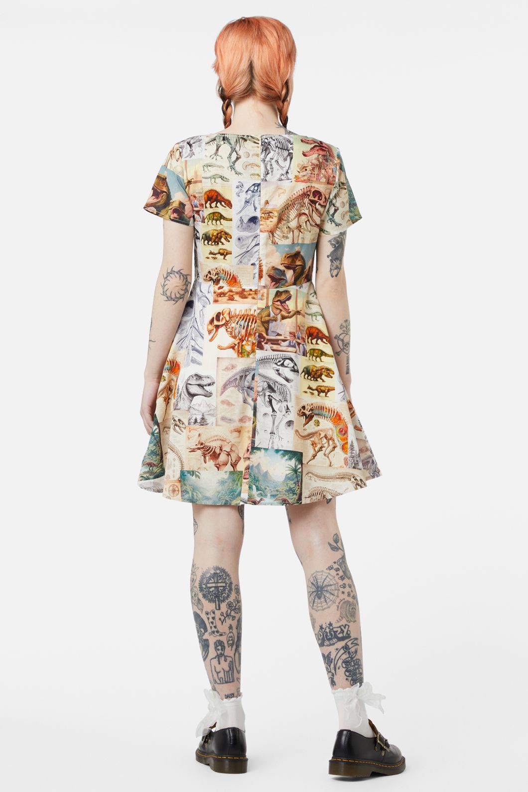 Dangerfield - Prehistoric Dino Tile Print Dress - multi