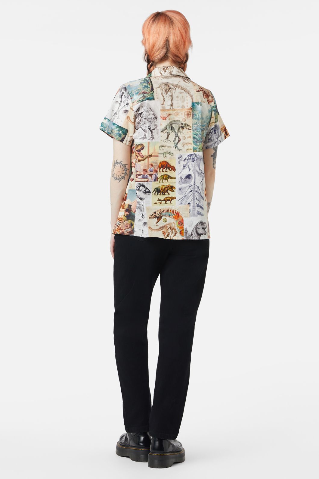 Dangerfield - Prehistoric Dino Tile Print Blouse - multi