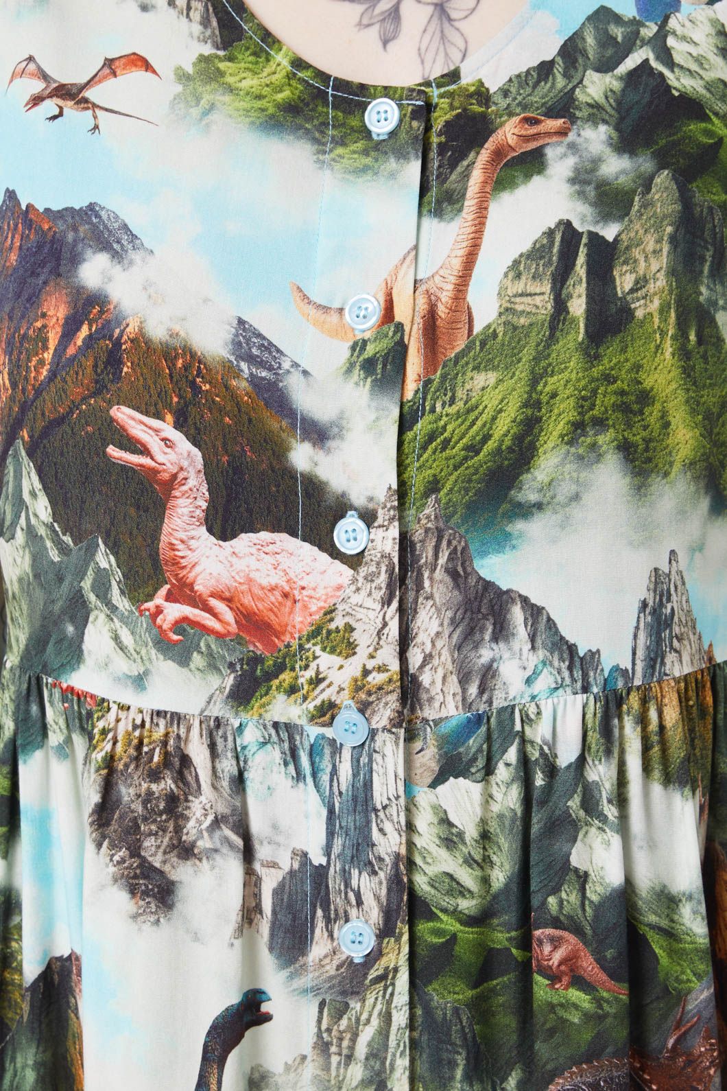 Dangerfield - Triassic Scene Printed Dress - multi