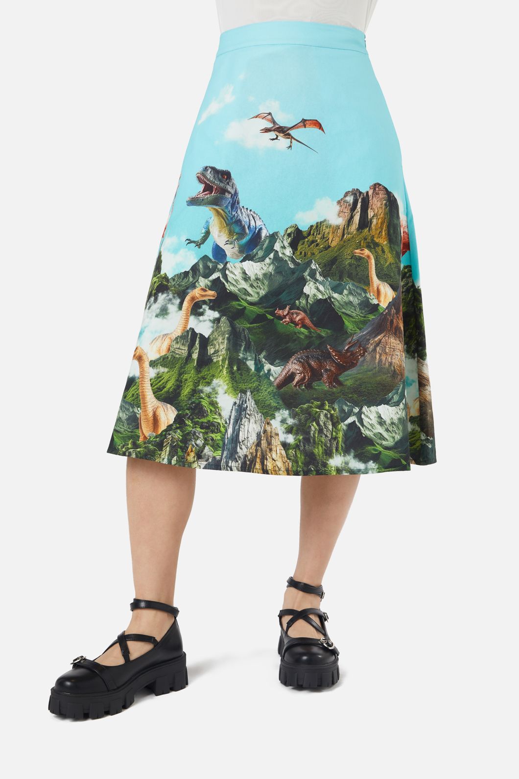 Dangerfield - Triassic Scene Border Skirt - multi