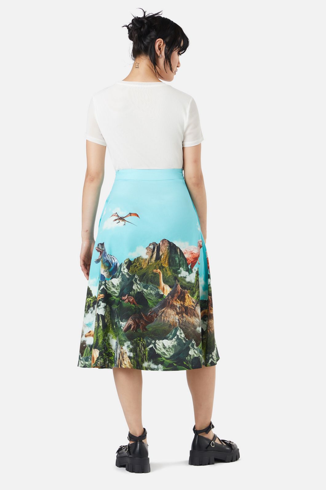 Dangerfield - Triassic Scene Border Skirt - multi