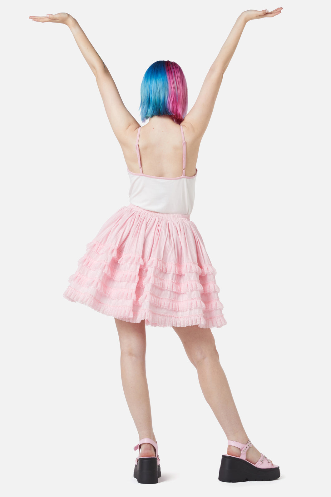 Dangerfield - Elina Lace Trim Skirt - pink