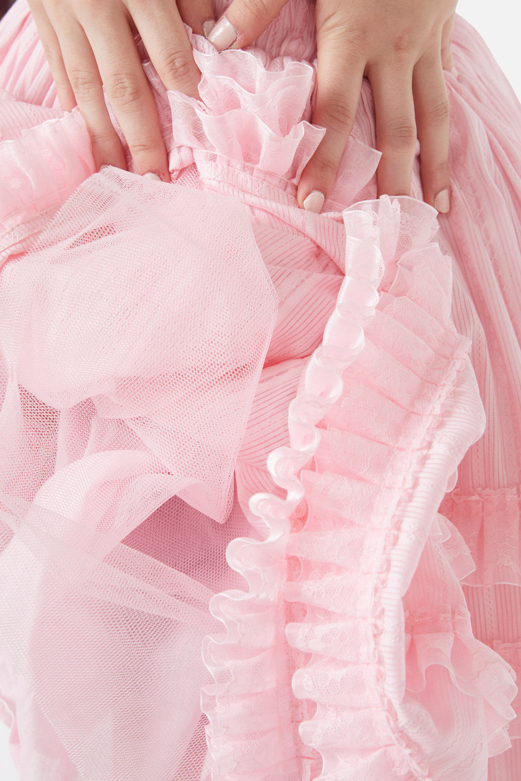Dangerfield - Elina Lace Trim Skirt - pink