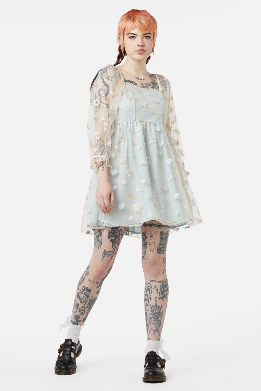 Dangerfield - Maisy Mesh Dress - blue