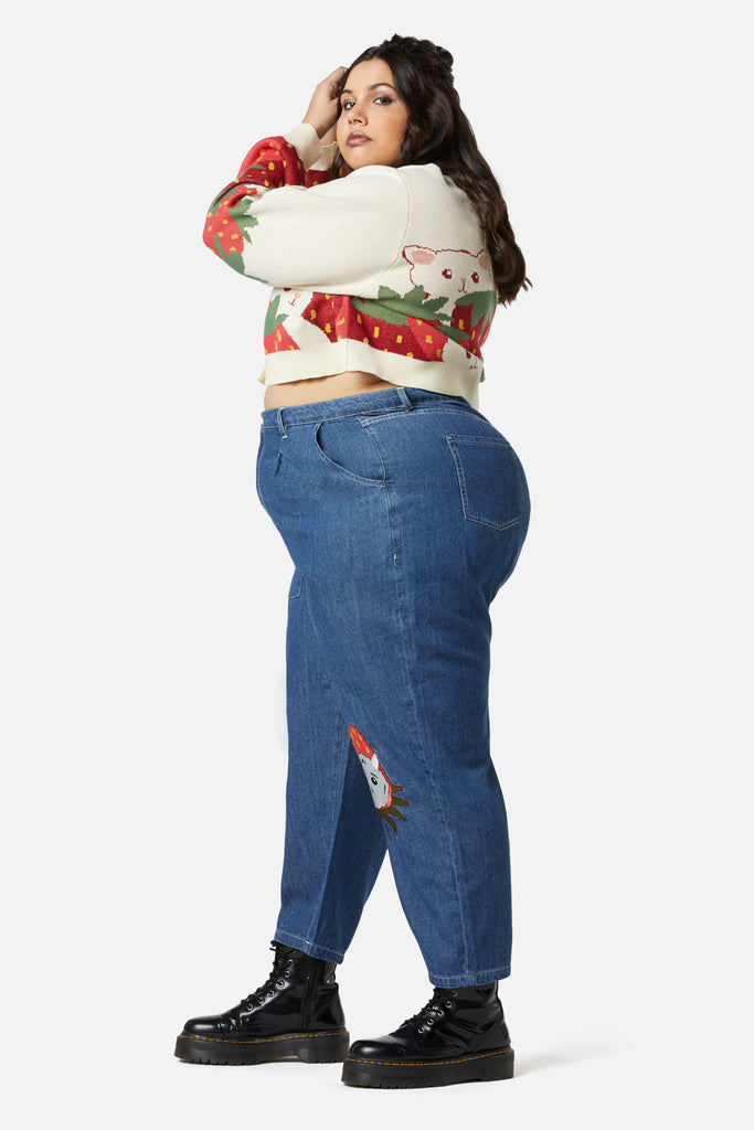 Curve Strawberry Patch Peg Leg Jean Dangerfield