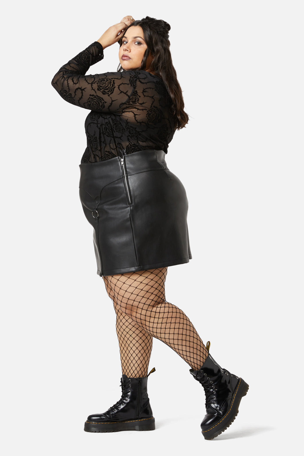 Dangerfield - Curve Guarded Pu Skirt - black