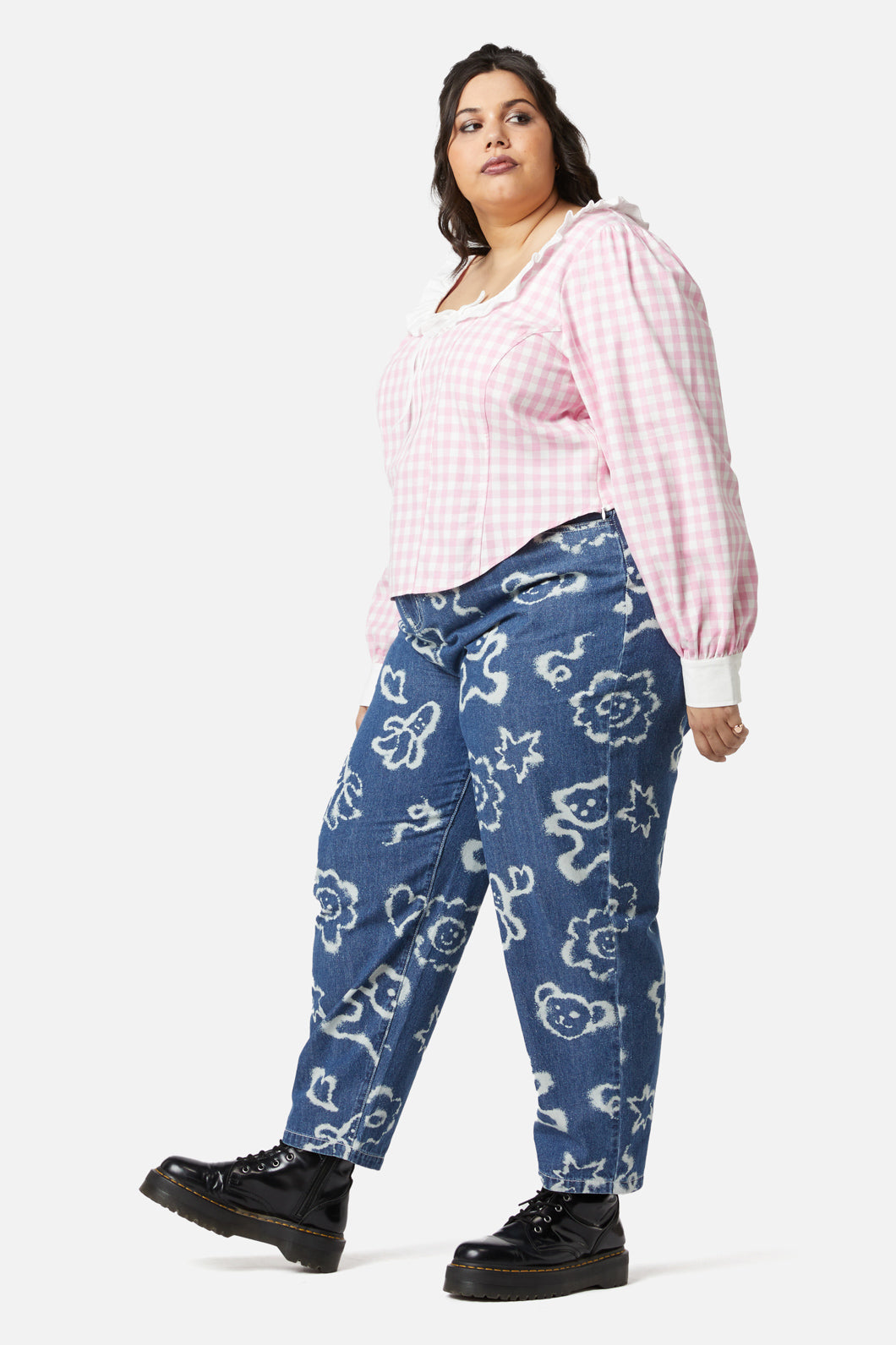 Dangerfield - Curve Picnic Party Corset Blouse - pink