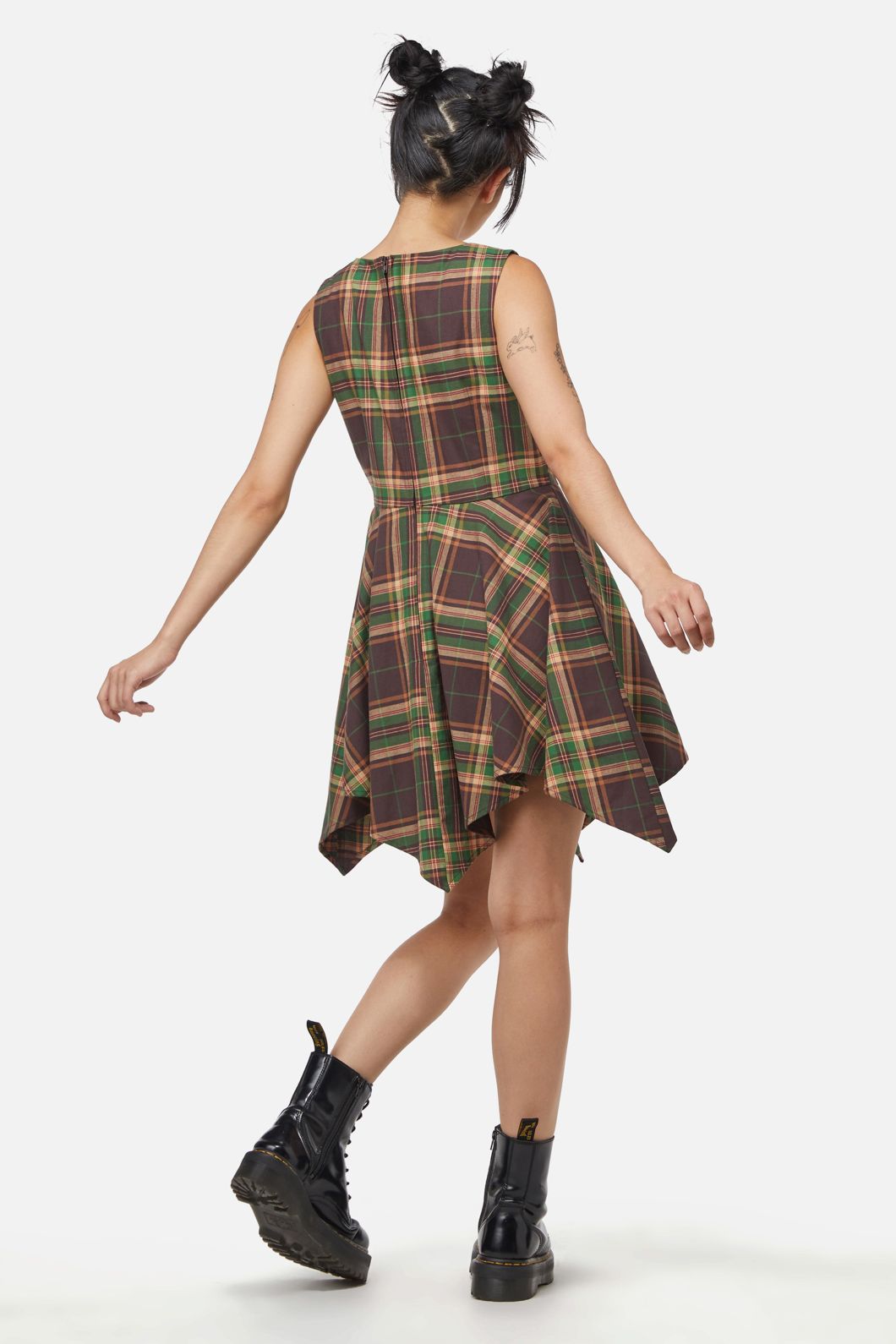 Dangerfield - Triassic Tartan Handkerchief Pinny - brown