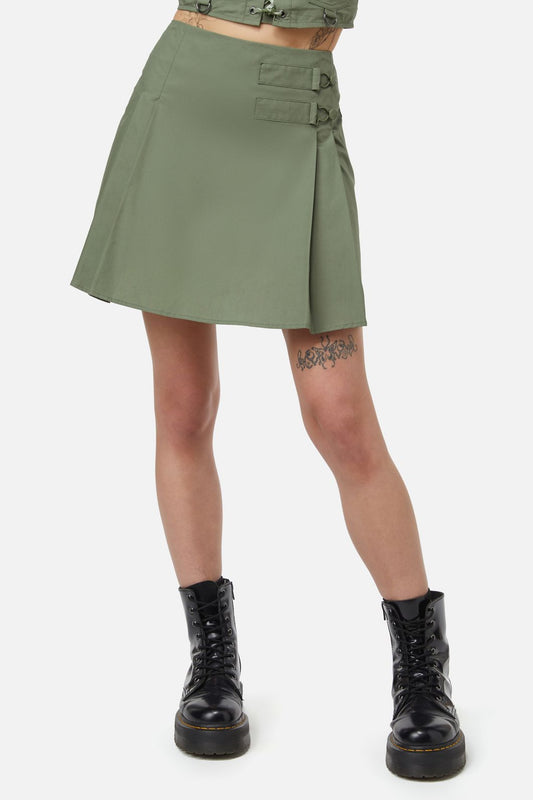 Dangerfield - Field Work Pleated Skirt - olive