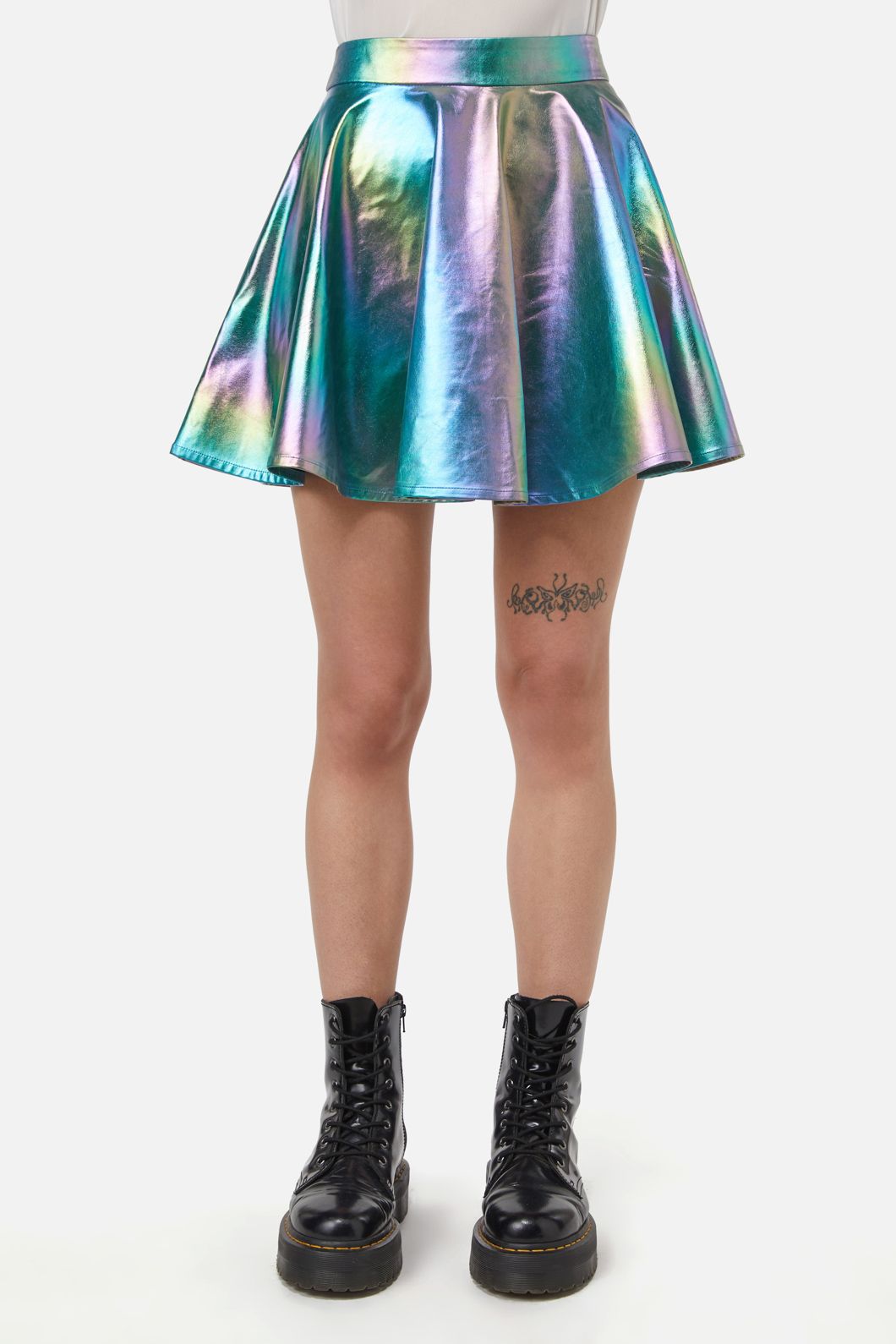 Dangerfield - Infrared Pu Circle Skirt - rainbow