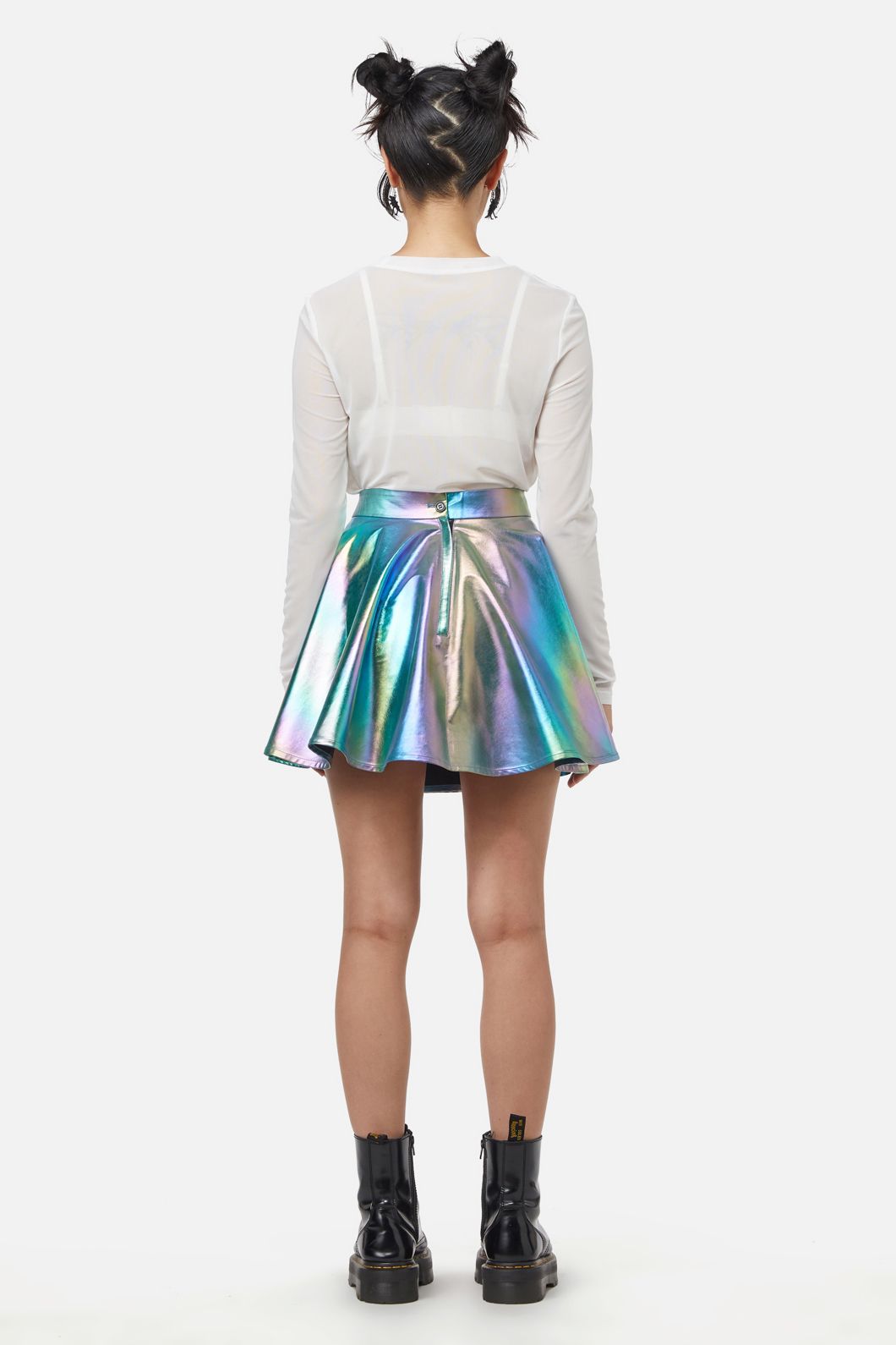 Dangerfield - Infrared Pu Circle Skirt - rainbow
