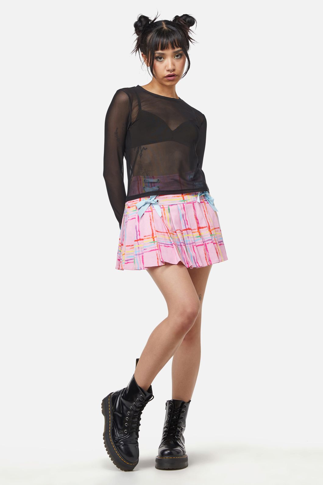 Dangerfield - Basic Mesh Long Sleeve Top - black