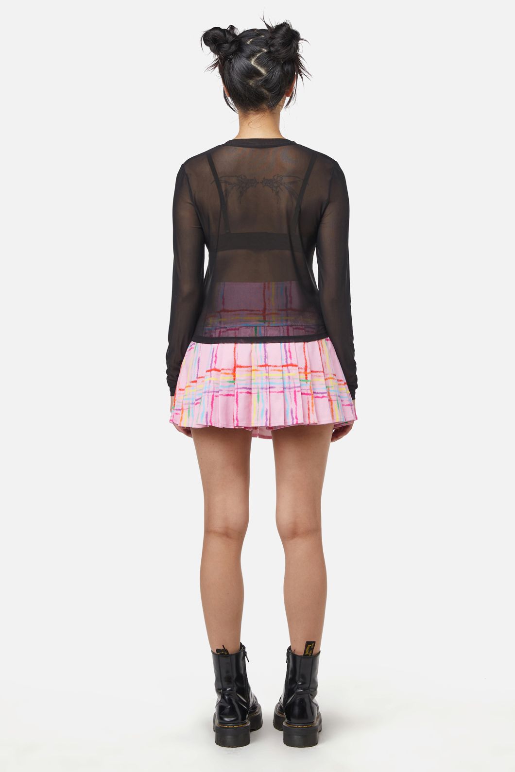 Dangerfield - Basic Mesh Long Sleeve Top - black