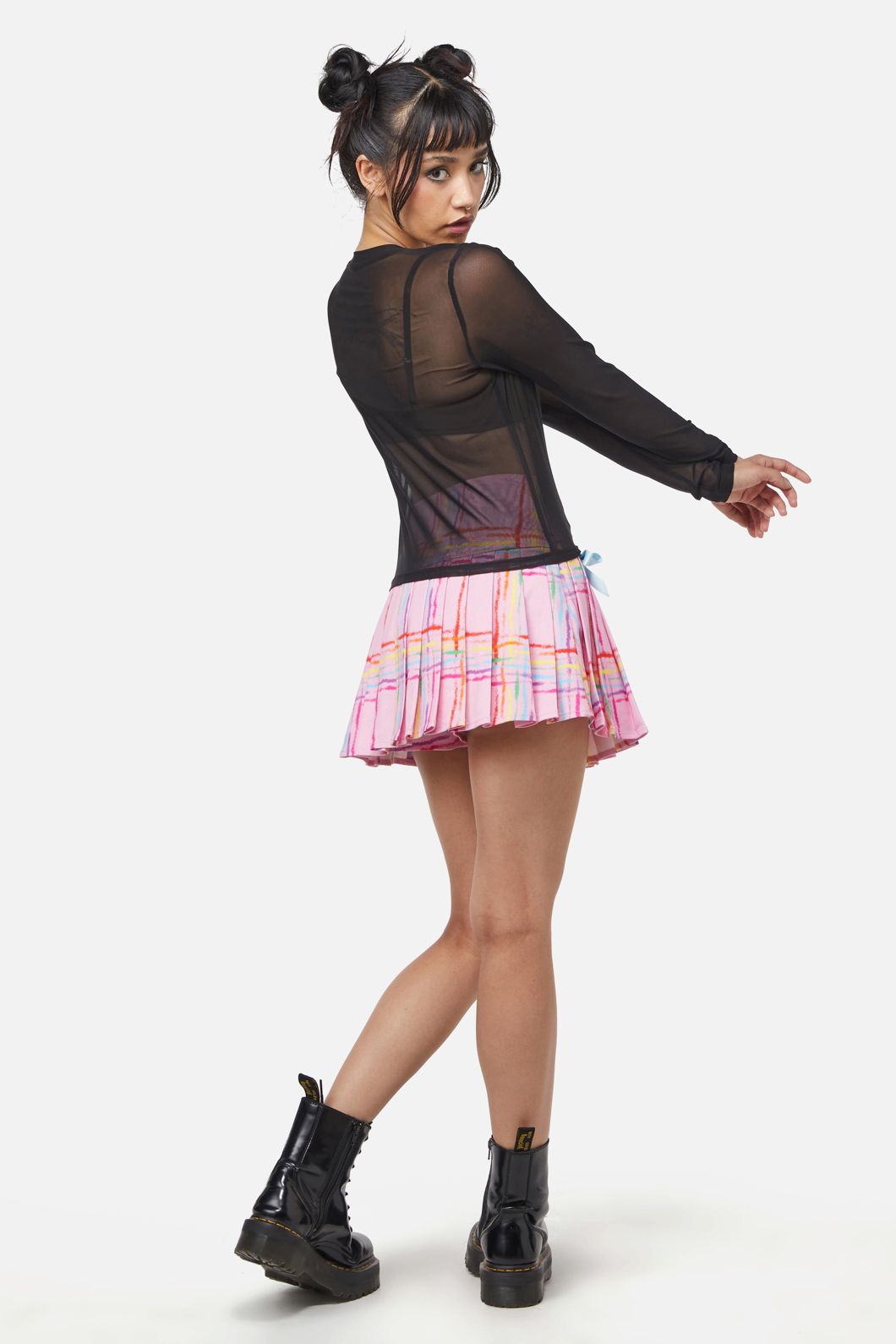 Dangerfield - Basic Mesh Long Sleeve Top - black