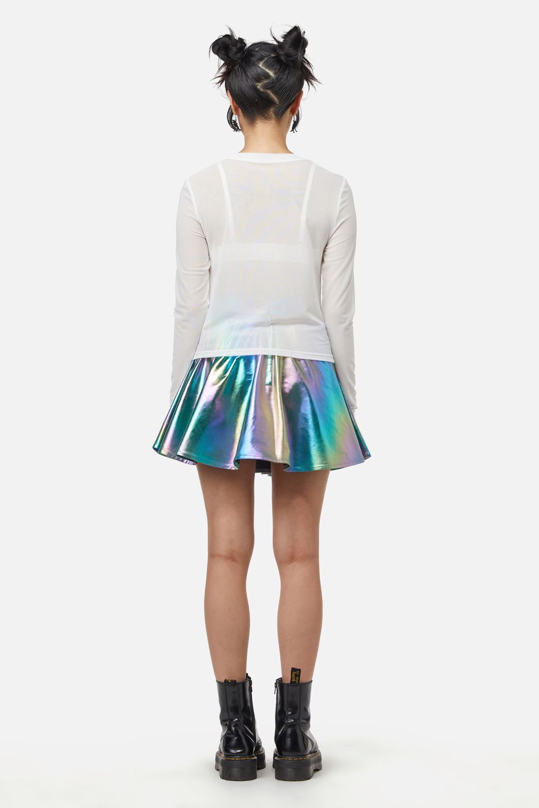 Dangerfield - Basic Mesh Long Sleeve Top - white