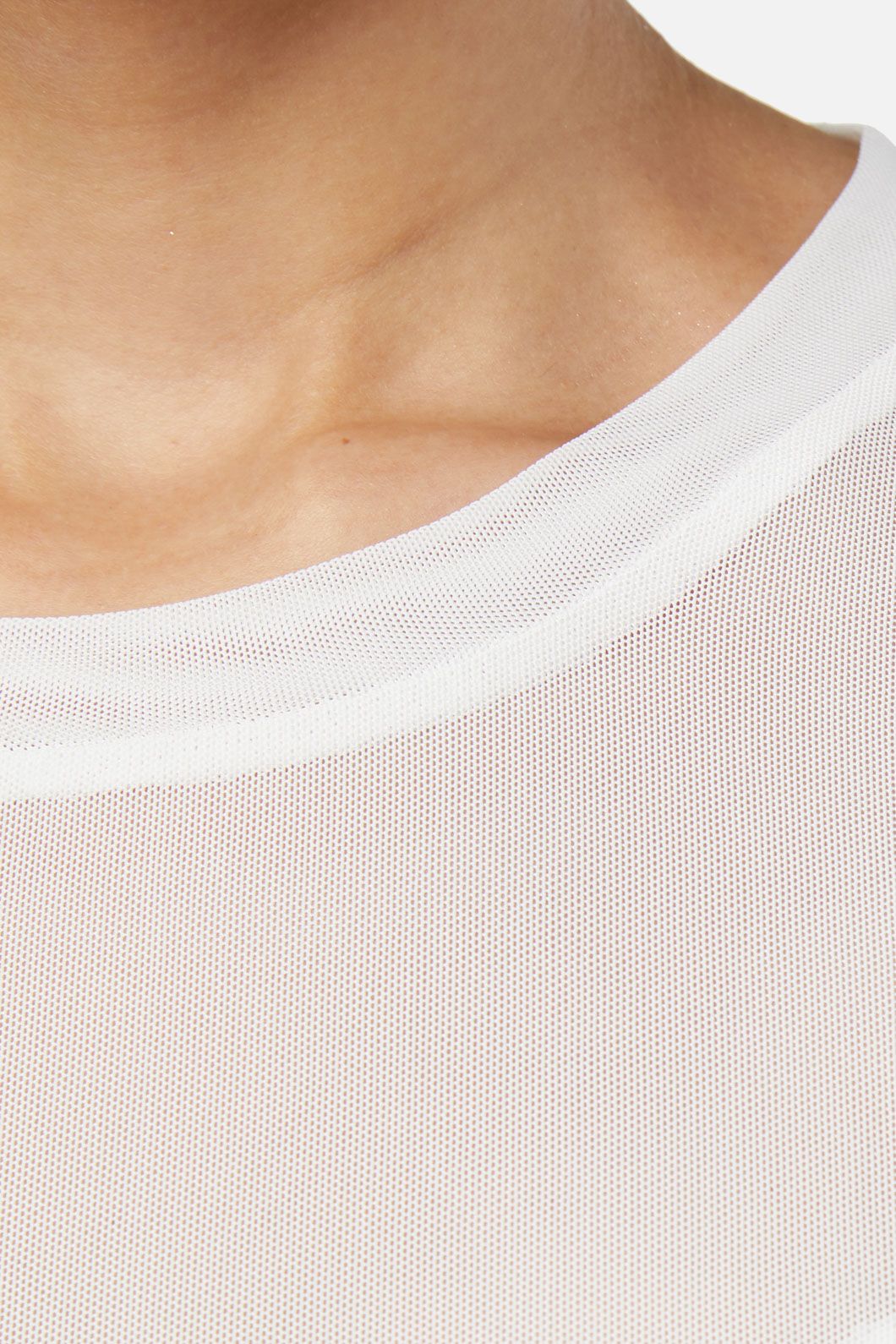 Dangerfield - Basic Mesh Long Sleeve Top - white