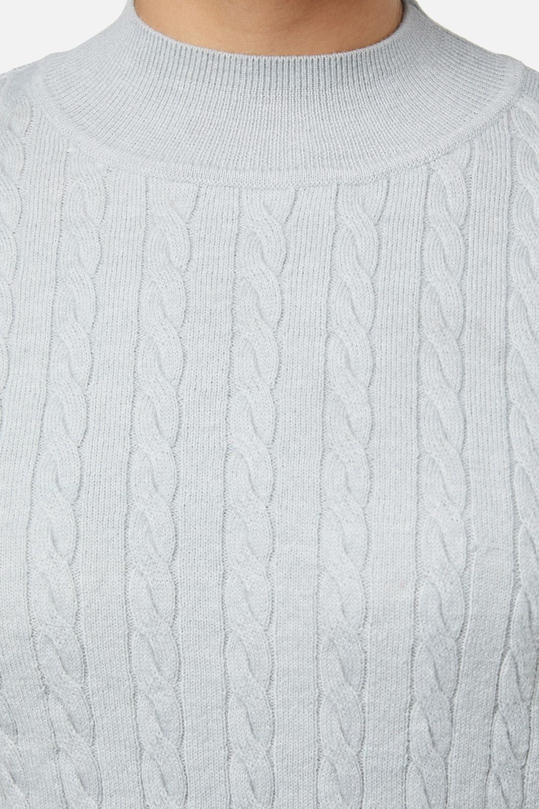 Dangerfield - Cable Knit Mock Neck Top - blue