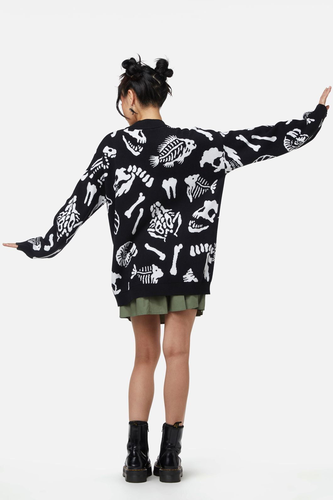 Dangerfield - Trace Fossils Utility Knit Cardi - black