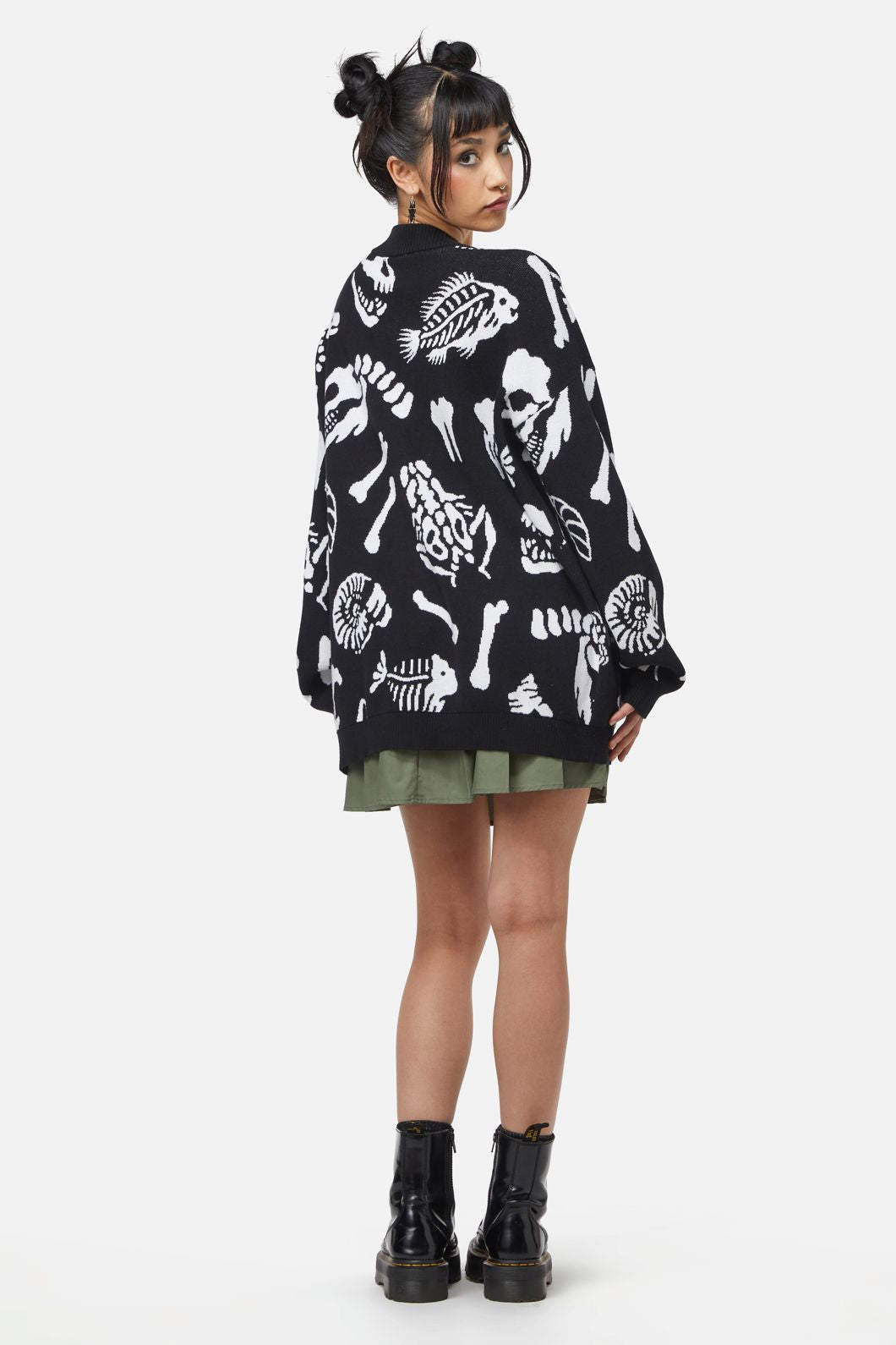 Dangerfield - Trace Fossils Utility Knit Cardi - black