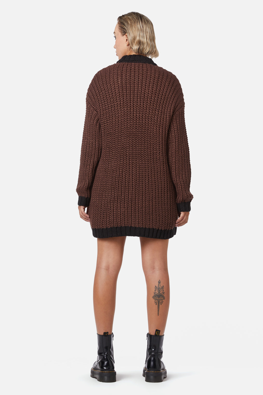 Dangerfield - Field Work Chunky Knit Cardi - brown
