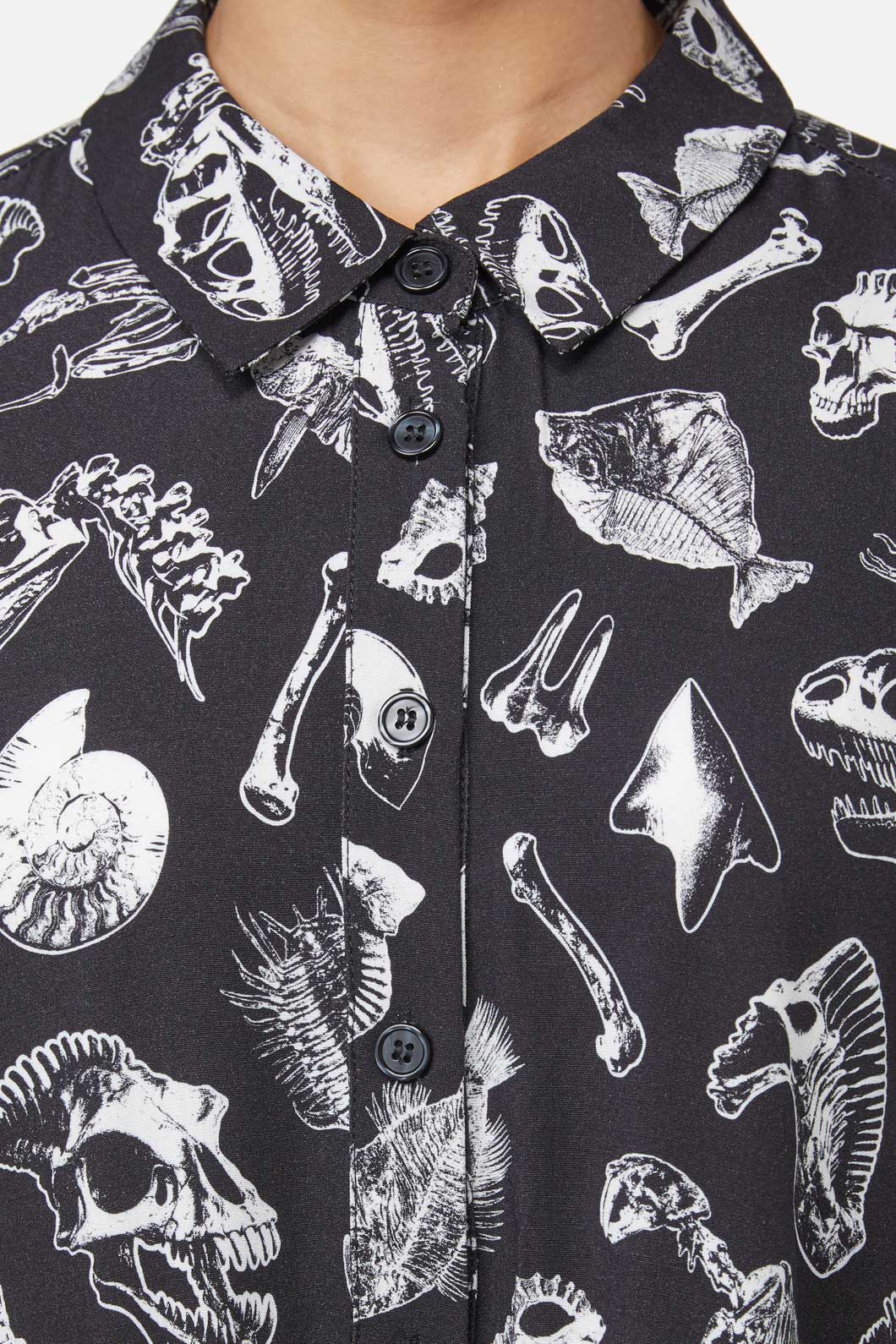 Dangerfield - Body Fossils Printed Dress - black