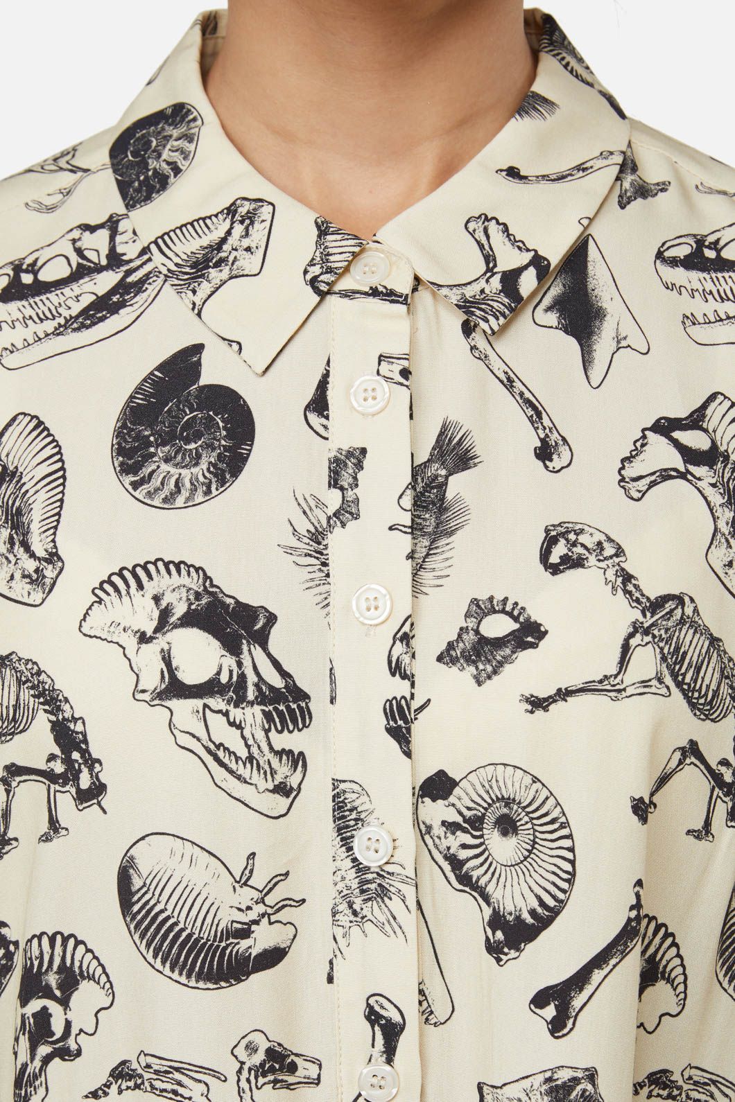 Dangerfield - Body Fossils Printed Dress - cream