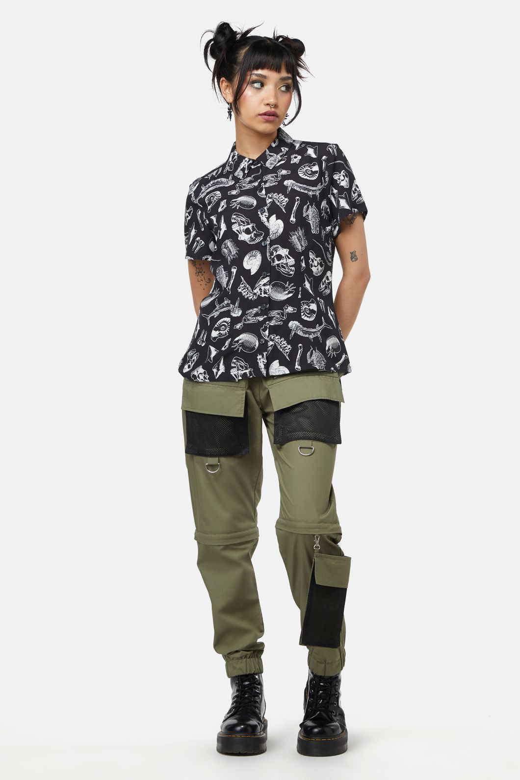 Dangerfield - Body Fossils Printed Blouse - black