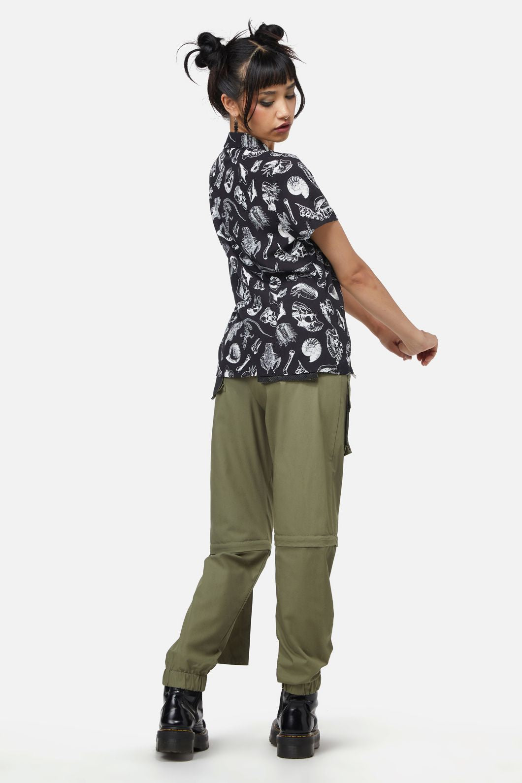Dangerfield - Body Fossils Printed Blouse - black