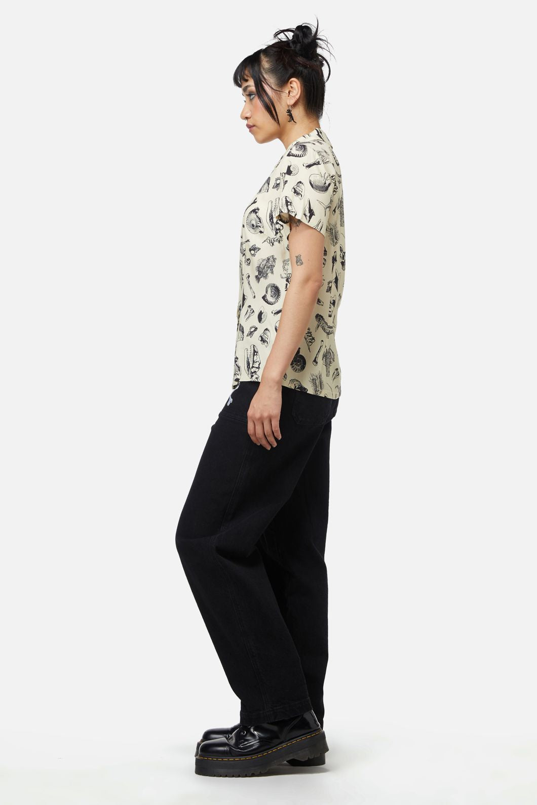 Dangerfield - Body Fossils Printed Blouse - cream