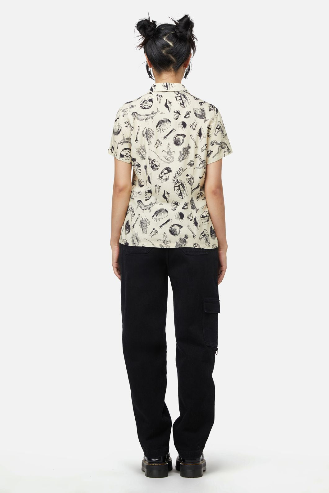 Dangerfield - Body Fossils Printed Blouse - cream